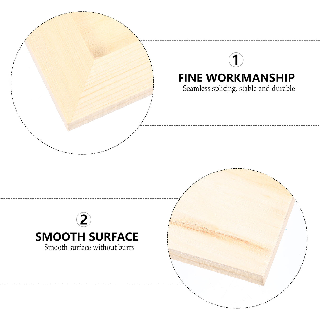 Plain Wooden Picture Frames for Crafting Khaki Plastic 6Pcs for Family Gift