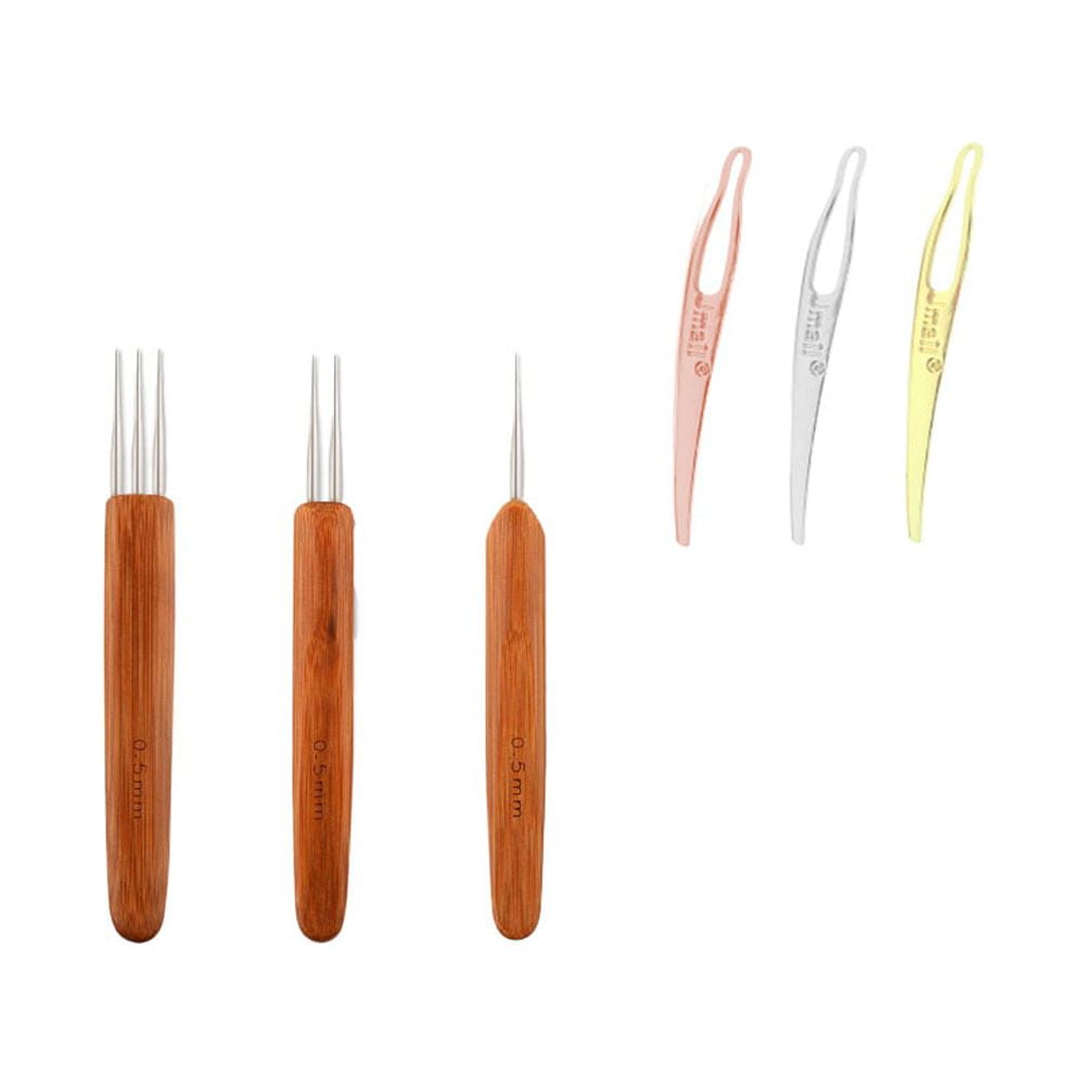 Tool Dreadlock Wooden Crochet Hooks Set with Hairpin Supplies, Assorted