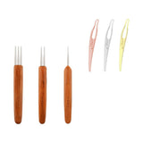 Tool Dreadlock Wooden Crochet Hooks Set with Hairpin Supplies, Assorted - Front View
