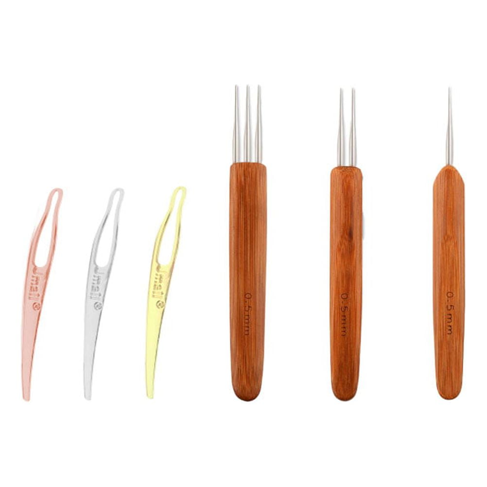 Tool Dreadlock Wooden Crochet Hooks Set with Hairpin Supplies, Assorted