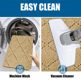 Chmadoxn 4-Piece Non-Slip Stair Treads, Self-Adhesive Striped Carpet Mats, Absorbent & Quiet Step Pads, Can Be Cut to Fit, Washable for Indoor Staircase Safety\u200b\u200b Beige - Rear View