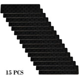 Chmadoxn 4-Piece Non-Slip Stair Treads, Self-Adhesive Striped Carpet Mats, Absorbent & Quiet Step Pads, Can Be Cut to Fit, Washable for Indoor Staircase Safety\u200b\u200b Gray - Front View
