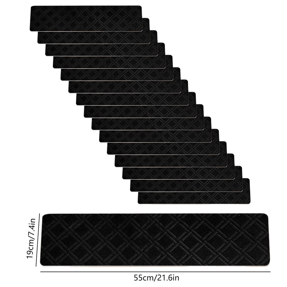 Chmadoxn 4-Piece Non-Slip Stair Treads, Self-Adhesive Striped Carpet Mats, Absorbent & Quiet Step Pads, Can Be Cut to Fit, Washable for Indoor Staircase Safety\u200b\u200b Gray