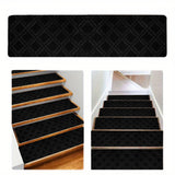 Chmadoxn 4-Piece Non-Slip Stair Treads, Self-Adhesive Striped Carpet Mats, Absorbent & Quiet Step Pads, Can Be Cut to Fit, Washable for Indoor Staircase Safety\u200b\u200b Gray