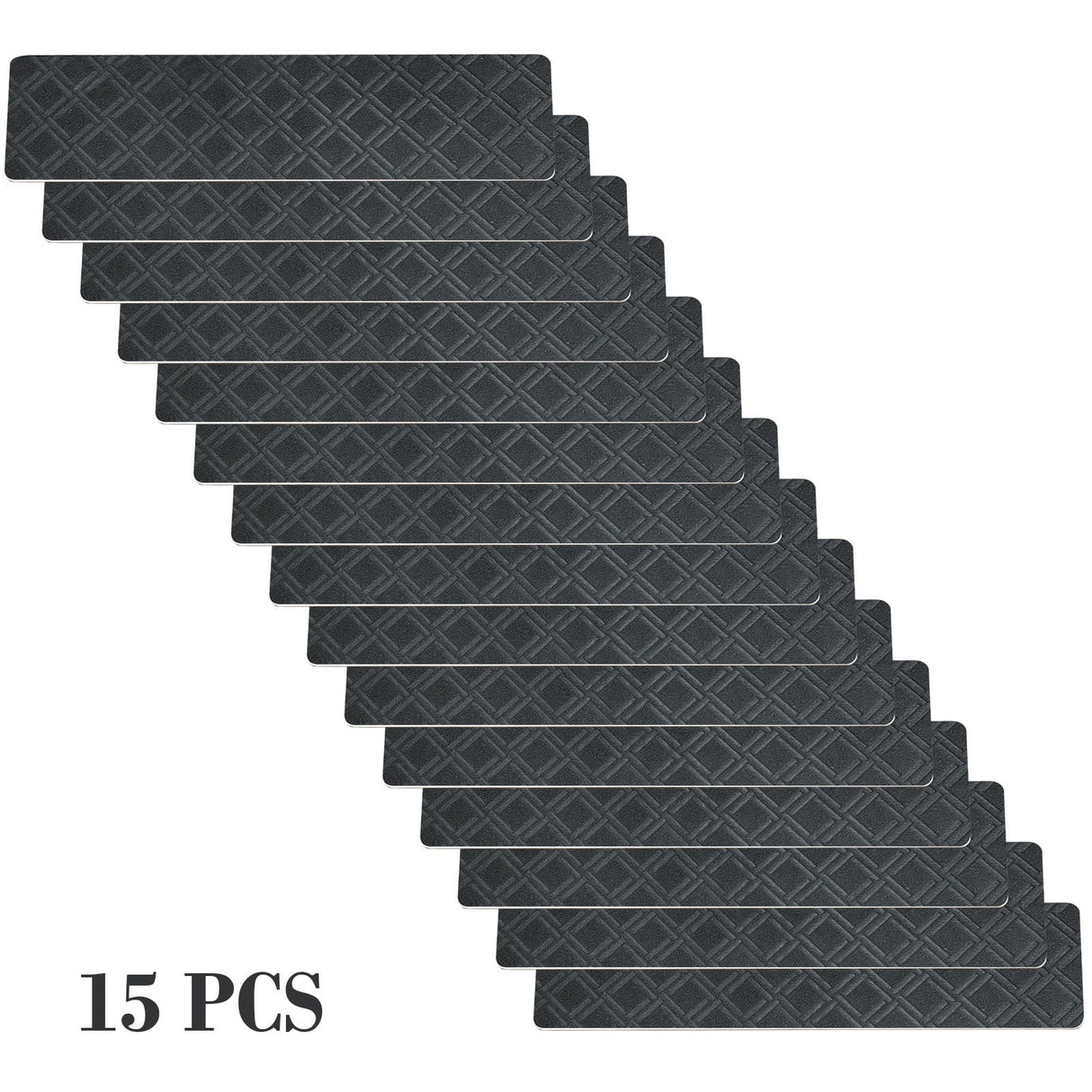 Chmadoxn 4-Piece Non-Slip Stair Treads, Self-Adhesive Striped Carpet Mats, Absorbent & Quiet Step Pads, Can Be Cut to Fit, Washable for Indoor Staircase Safety\u200b\u200b Gray 3