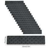 Chmadoxn 4-Piece Non-Slip Stair Treads, Self-Adhesive Striped Carpet Mats, Absorbent & Quiet Step Pads, Can Be Cut to Fit, Washable for Indoor Staircase Safety\u200b\u200b Gray 3 - Side View