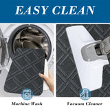 Chmadoxn 4-Piece Non-Slip Stair Treads, Self-Adhesive Striped Carpet Mats, Absorbent & Quiet Step Pads, Can Be Cut to Fit, Washable for Indoor Staircase Safety\u200b\u200b Gray 3 - Rear View
