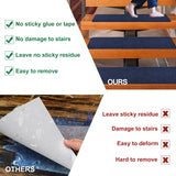 Chmadoxn 4-Piece Non-Slip Stair Treads, Self-Adhesive Striped Carpet Mats, Absorbent & Quiet Step Pads, Can Be Cut to Fit, Washable for Indoor Staircase Safety\u200b\u200b Navy - 45-Degree Angle