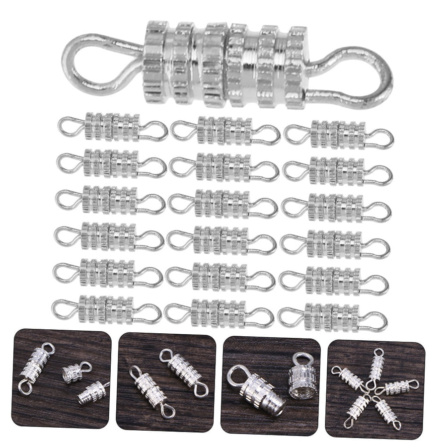 50Pcs Jewelry Connector Clasp with Safety Screw Lock for Bracelets