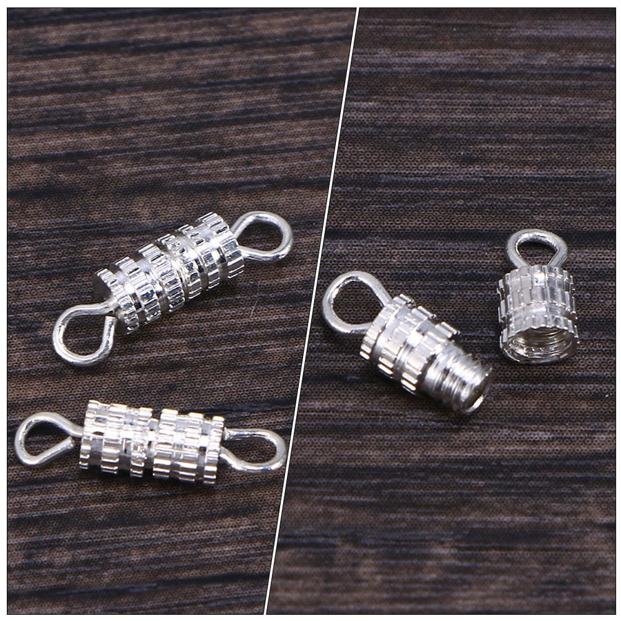 50Pcs Jewelry Connector Clasp with Safety Screw Lock for Bracelets
