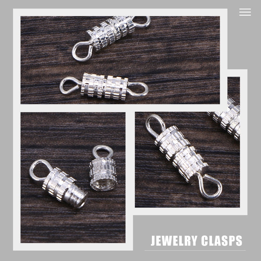 50Pcs Jewelry Connector Clasp with Safety Screw Lock for Bracelets