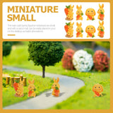 8Pcs Resin Craft Rabbit Miniatures Yellow Bunny Figurines for Home Garden Easter Decoration - 45-Degree Angle