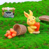 8Pcs Resin Craft Rabbit Miniatures Yellow Bunny Figurines for Home Garden Easter Decoration - Close-Up Angle