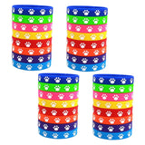 32Pcs Cute Dog Paw Print Silicone Bracelets Soft Comfortable Wristbands