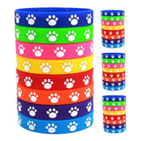 32Pcs Cute Dog Paw Print Silicone Bracelets Soft Comfortable Wristbands