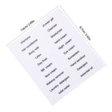 Black PVC Travel Toiletry Labels for Home and Travel Organization, 30 Pieces Stickers - Front View