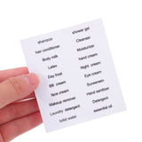 Black PVC Travel Toiletry Labels for Home and Travel Organization, 30 Pieces Stickers