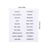 Black PVC Travel Toiletry Labels for Home and Travel Organization, 30 Pieces Stickers - Low Angle