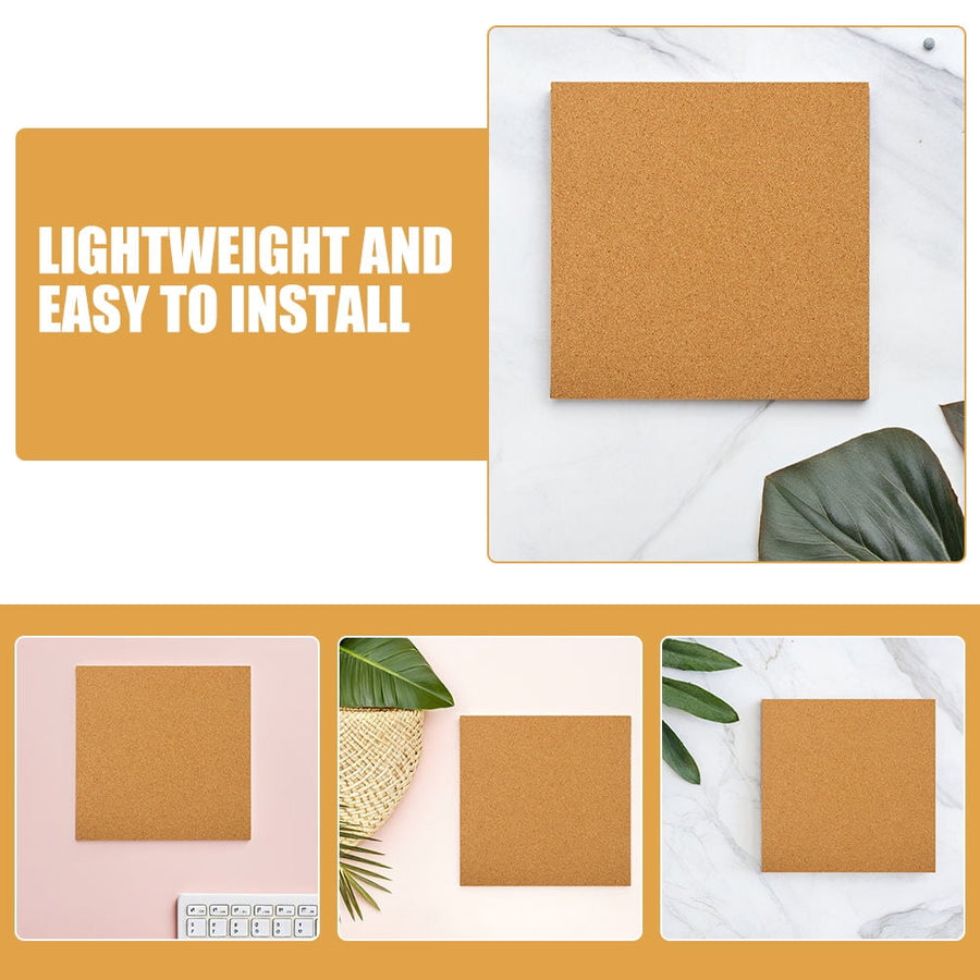 5Pcs Sound Insulation Cork Board Tiles with Self Adhesive Backing for Wall Decor