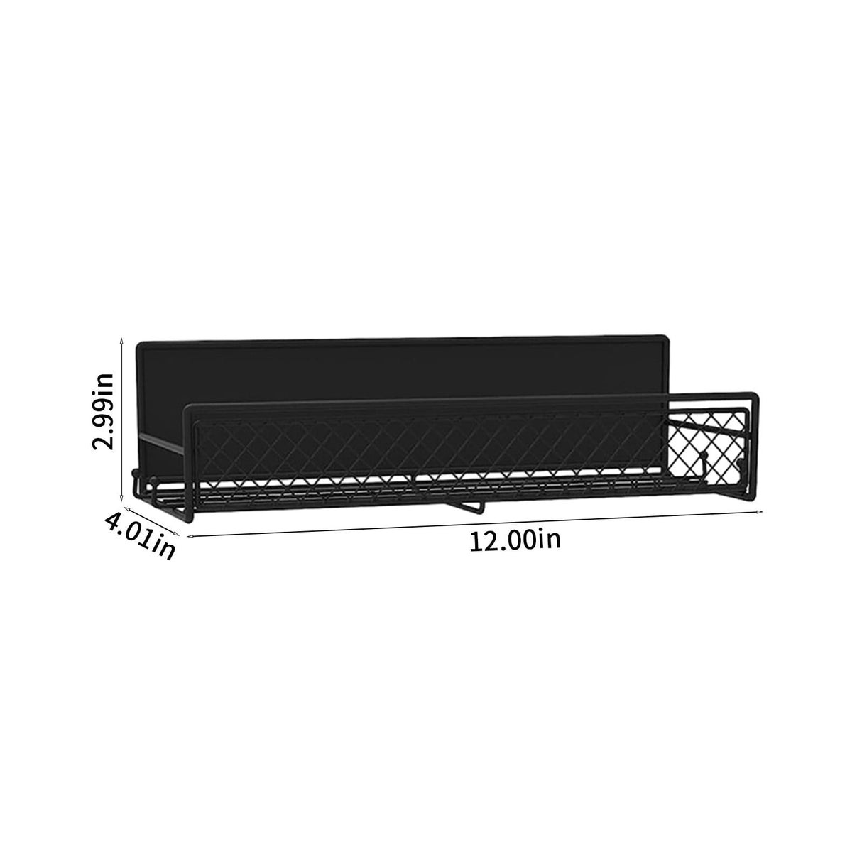 Magnetic Spice Rack Organizer Mesh Design for Refrigerator Oven, Black Storage Rack for Kitchen Spices Condiments, Easy Install Fridge Organizer Black