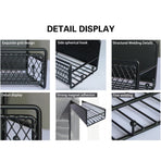 Magnetic Spice Rack Organizer Mesh Design for Refrigerator Oven, Black Storage Rack for Kitchen Spices Condiments, Easy Install Fridge Organizer Black