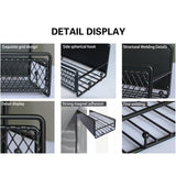 Magnetic Spice Rack Organizer Mesh Design for Refrigerator Oven, Black Storage Rack for Kitchen Spices Condiments, Easy Install Fridge Organizer Black - 45-Degree Angle