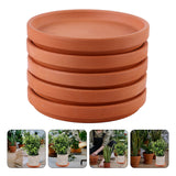 Chocolate Red Clay Flower Pot Tray for Indoor Outdoor Use 5Pcs