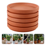 Chocolate Red Clay Flower Pot Tray for Indoor Outdoor Use 5Pcs