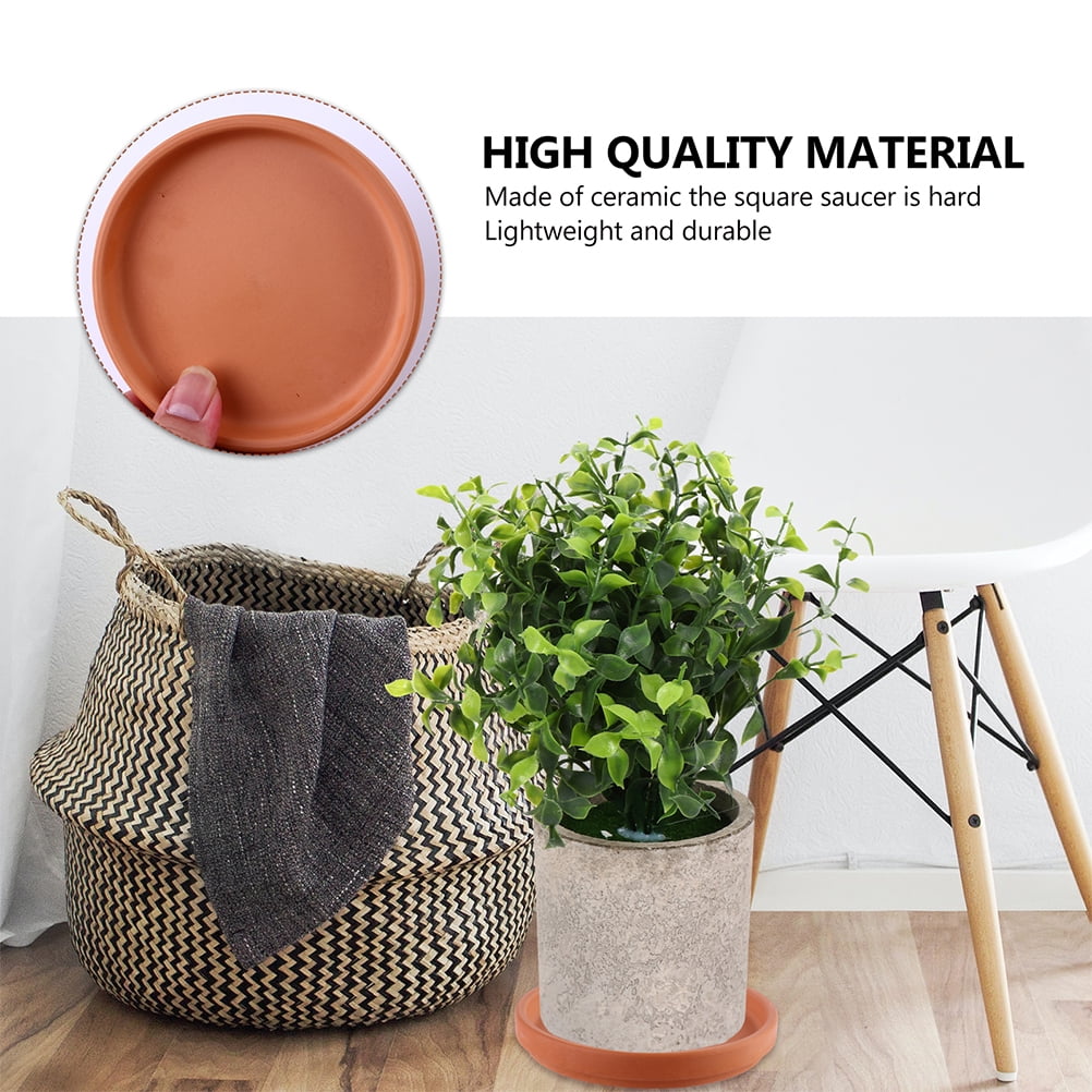 Chocolate Red Clay Flower Pot Tray for Indoor Outdoor Use 5Pcs