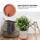 Chocolate Red Clay Flower Pot Tray for Indoor Outdoor Use 5Pcs - 45-Degree Angle