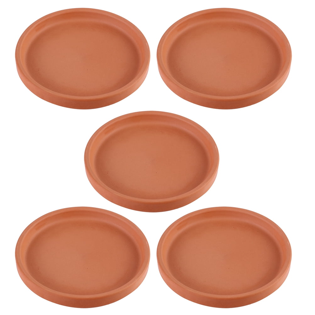 Chocolate Red Clay Flower Pot Tray for Indoor Outdoor Use 5Pcs