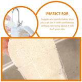 3-Pack Natural Loofah Sponge Kitchen Scrubber Set with High Absorption Beige Multipurpose Cleaning Brushes