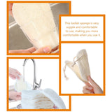 3-Pack Natural Loofah Sponge Kitchen Scrubber Set with High Absorption Beige Multipurpose Cleaning Brushes