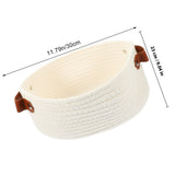 White Woven Storage Basket with Handle for Everyday Home Organization and Storage Solutions