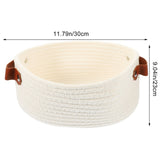 White Woven Storage Basket with Handle for Everyday Home Organization and Storage Solutions