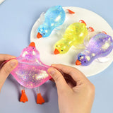 Squeeze Glitter Ducks Fidget Toys Pack Stress Relief Sensory Toys for Kids Adults Anxiety Relief Squeeze Toys (Random, 1pc) N - Side View