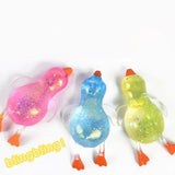 Squeeze Glitter Ducks Fidget Toys Pack Stress Relief Sensory Toys for Kids Adults Anxiety Relief Squeeze Toys (Random, 1pc) N