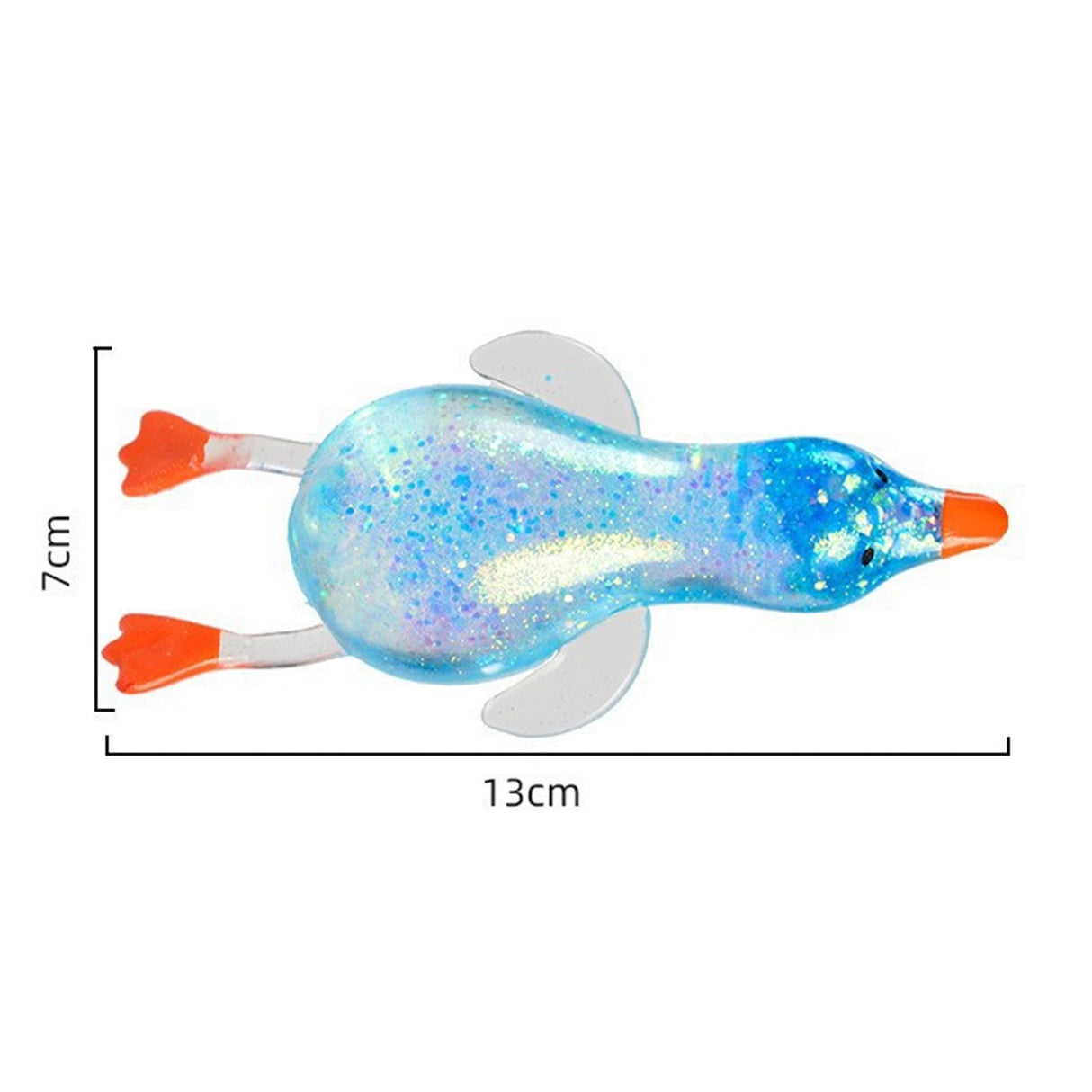 Squeeze Glitter Ducks Fidget Toys Pack Stress Relief Sensory Toys for Kids Adults Anxiety Relief Squeeze Toys (Random, 1pc) N