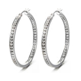 ChmadoxnLarge Hoop, Earrings, Silver, (19'), DTBPRQ50 One Size Silver - Rear View