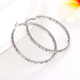 ChmadoxnLarge Hoop, Earrings, Silver, (19'), DTBPRQ50 One Size Silver - Close-Up Angle