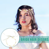 Lily of The Valley Floral Headband Golden Ribbon Design for Brides and Teens - Top-Down View