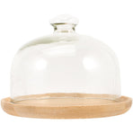 Transparent Glass Cake Tray with Dome Cover for Food Storage and Display, 1 Set
