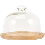 Transparent Glass Cake Tray with Dome Cover for Food Storage and Display, 1 Set