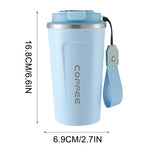 Stainless Steel Vacuum Insulated - Coffee Travel Mug Spill Proof with Lid - Coffee Cups for Keep Hot/Ice Coffee,Tea and Beer Blue