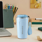 Stainless Steel Vacuum Insulated - Coffee Travel Mug Spill Proof with Lid - Coffee Cups for Keep Hot/Ice Coffee,Tea and Beer Blue