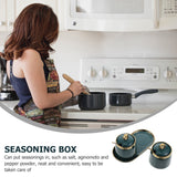 1 Set Sugar Bowls with Lid Tray Spoons Seasoning Boxes Salt Containers - Front View