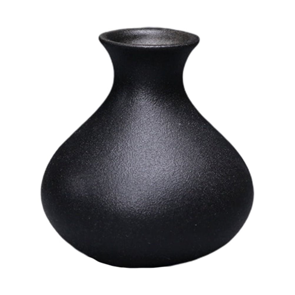 Black Ceramic Vase for Plants, Home Decor, Flower Pot, Modern Ornamental Plant Holder