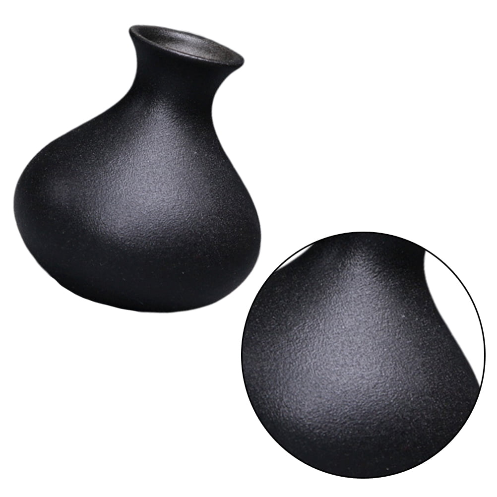 Black Ceramic Vase for Plants, Home Decor, Flower Pot, Modern Ornamental Plant Holder