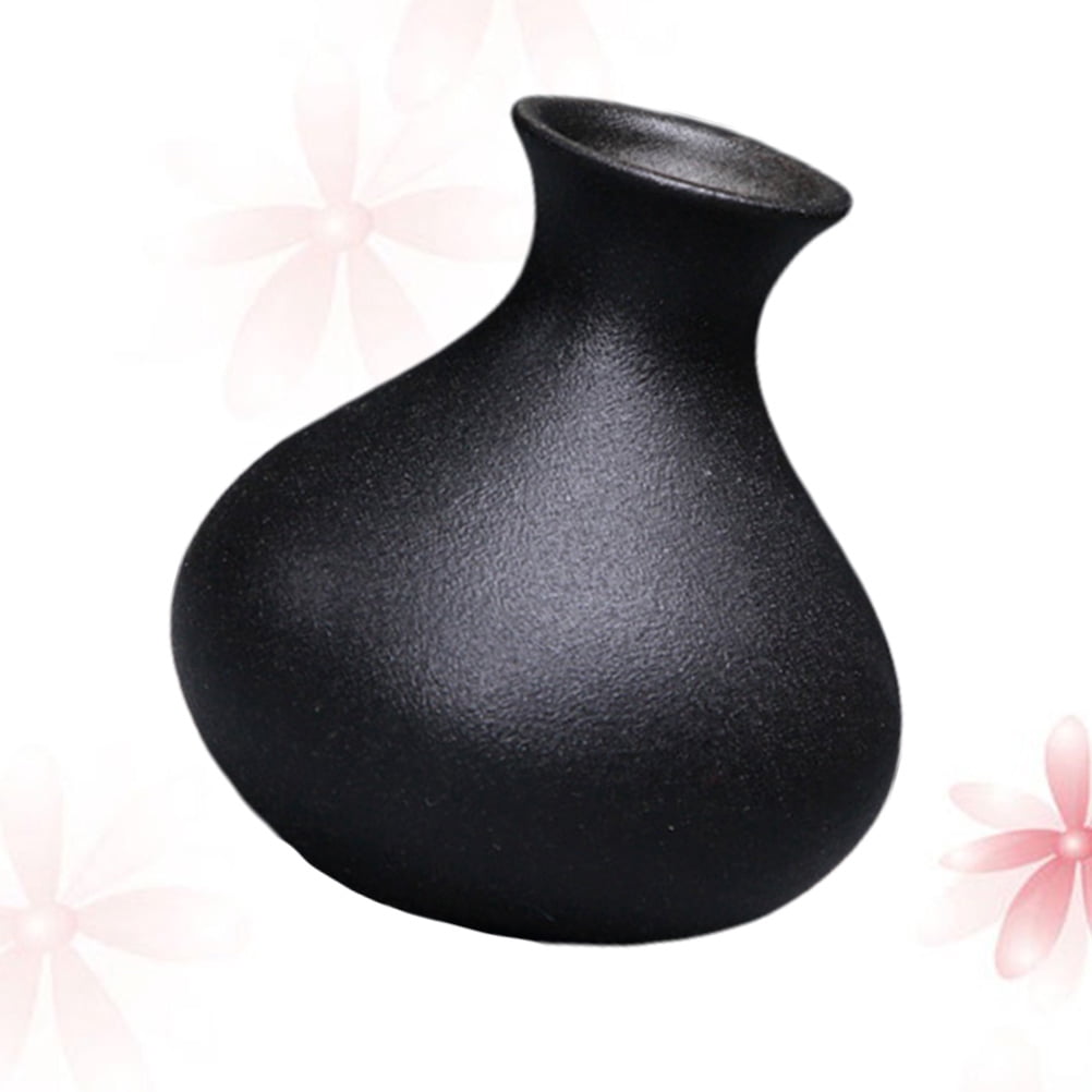 Black Ceramic Vase for Plants, Home Decor, Flower Pot, Modern Ornamental Plant Holder