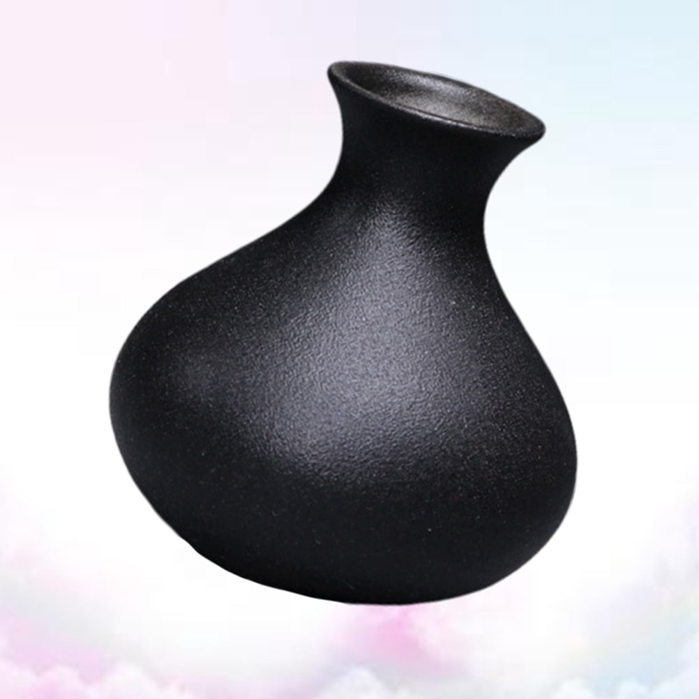 Black Ceramic Vase for Plants, Home Decor, Flower Pot, Modern Ornamental Plant Holder